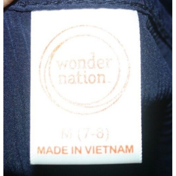 Wonder Nation Girl's Dress Size M(7/8) Navy  SS Flare Colorful V  Cutout Back - Picture 6 of 6